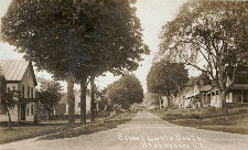 Starksboro, Vermont (VT) Village looking north from the intersection of Big Hollow Road by the store.