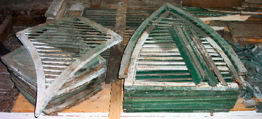 window blinds that were made by Howden and Bosworth of nearby Bristol, Vermont for the Starksboro Village Meeting House, Starksboro, Vermont that are in storage today in the Meeting House attic