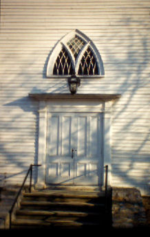 Starksboro Village Meeting House, Starksboro, Vermont VT front entrance